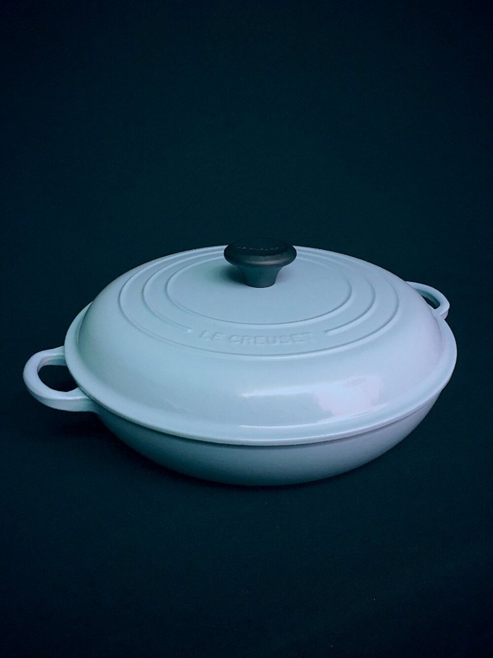 LE CREUSET Enameled Cast Iron Braiser 3½ qt 30 Sky Blue NWT